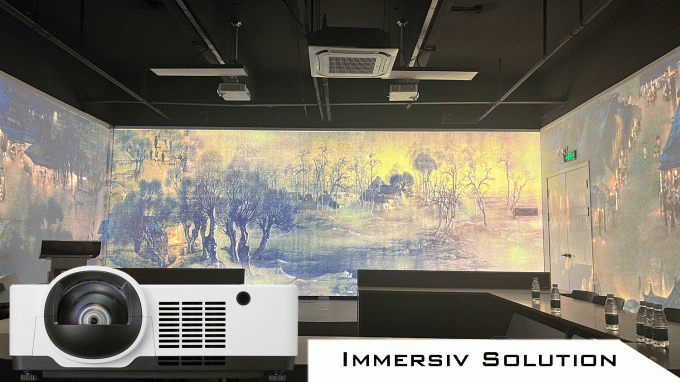 SMX 6000 Lumen Projector in operation showing การดื่มด่ำ visuals